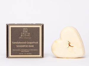 Truth & Love Beauty Sandalwood Grapefruit Shampoo Bar Strengthens and Stimulates Hair Growth - Sustainable, Plastic Free, Eco-Friendly, Cruelty Free, Organic, Natural Ingredients, Zero Waste 3oz